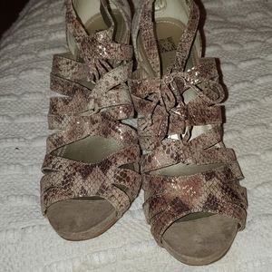 Anne Klein snake print heels